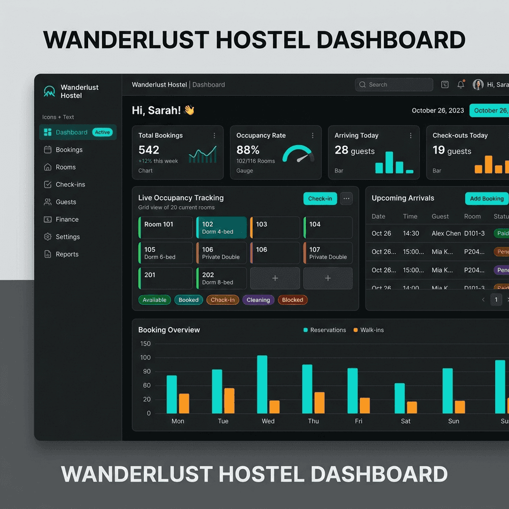 Hospitality — Hostel Management Website Preview