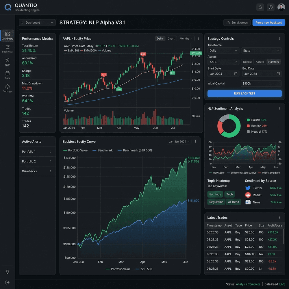 Quant — NLP Market Backtest Engine Preview